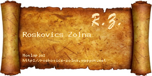 Roskovics Zolna névjegykártya